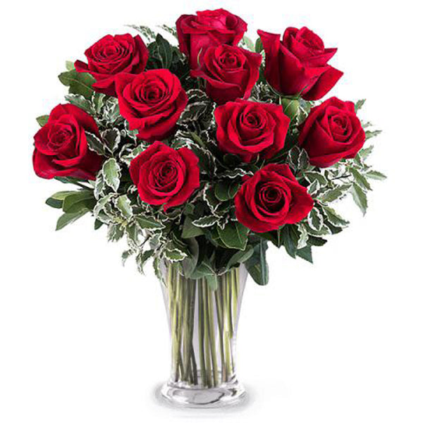 12 Red Roses in the vase
